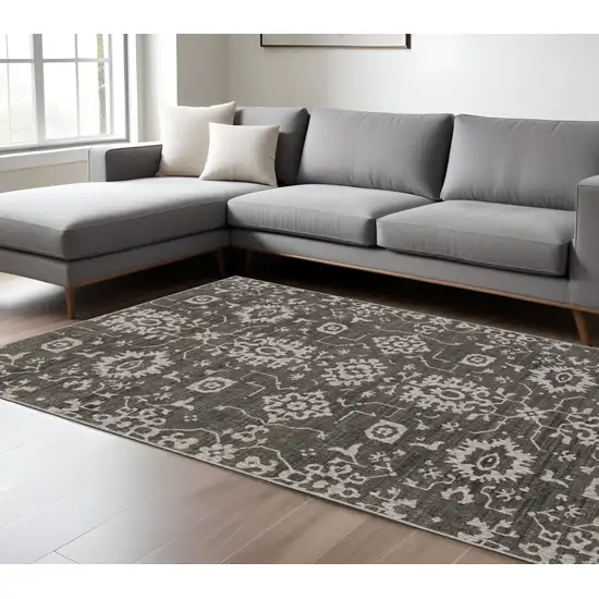 Gray And Ivory Oriental Area Rug Photo 1