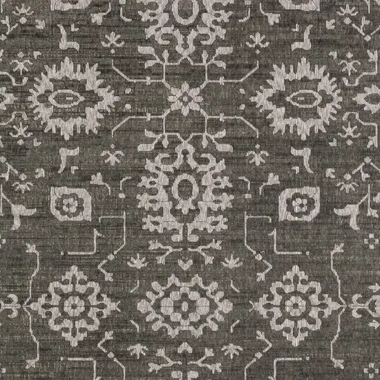 Gray And Ivory Oriental Area Rug Photo 9