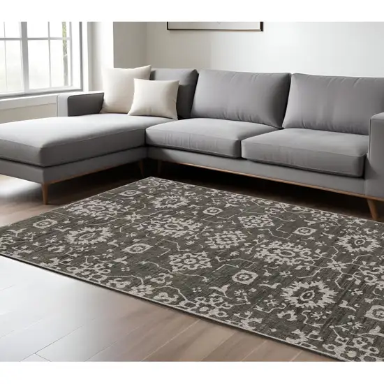 Gray And Ivory Oriental Area Rug Photo 1