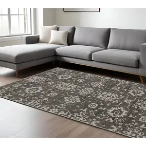 Photo of Gray And Ivory Oriental Area Rug