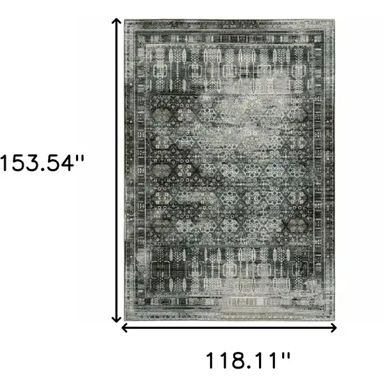 Gray And Ivory Oriental Power Loom Area Rug Photo 4