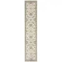 Photo of Gray And Ivory Oriental Power Loom Runner Rug