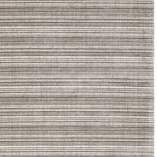 Gray And Ivory Striped Hand Tufted Area Rug Photo 5