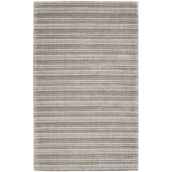 Gray And Ivory Striped Hand Tufted Area Rug Photo 2