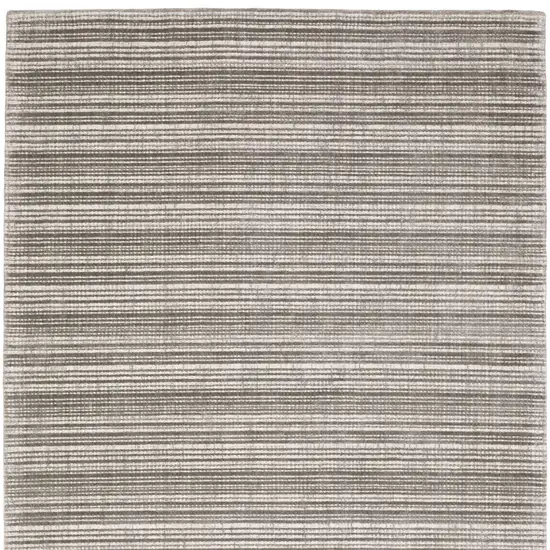 Gray And Ivory Striped Hand Tufted Area Rug Photo 4