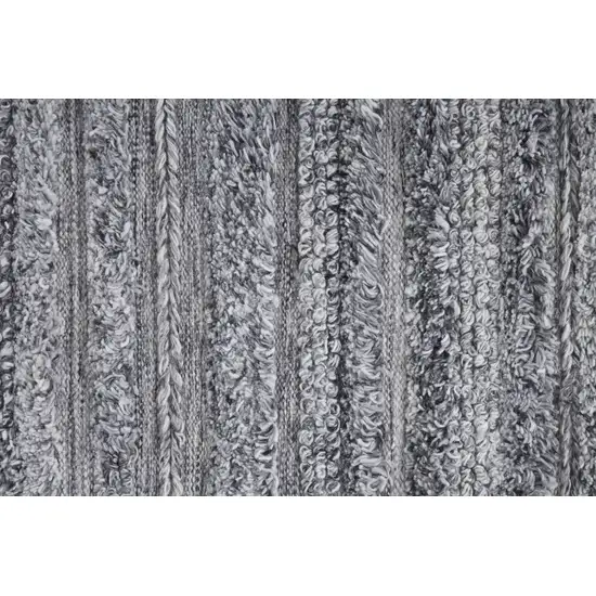 Gray And Ivory Striped Hand Woven Stain Resistant Area Rug Photo 9