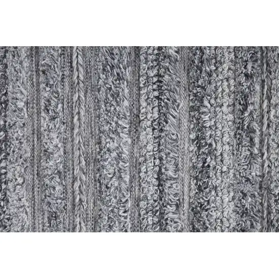 Gray And Ivory Striped Hand Woven Stain Resistant Area Rug Photo 3