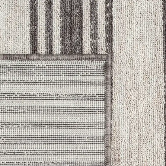 Gray And Ivory Striped Indoor Outdoor Area Rug Photo 9