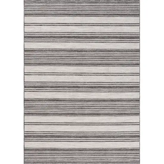 Gray And Ivory Striped Indoor Outdoor Area Rug Photo 1