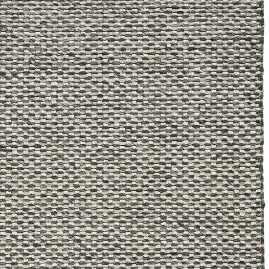 Gray and Ivory Wool Floral Hand Woven Area Rug Photo 5