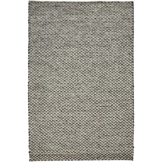 Gray And Ivory Wool Floral Hand Woven Stain Resistant Area Rug Photo 1