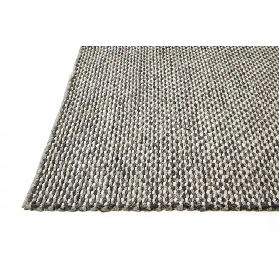 Gray And Ivory Wool Floral Hand Woven Stain Resistant Area Rug Photo 3