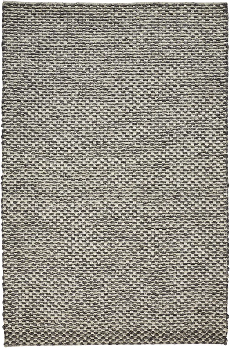 Gray And Ivory Wool Floral Hand Woven Stain Resistant Area Rug Photo 1