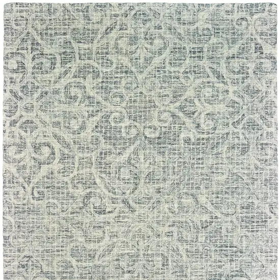 Gray And Ivory Wool Geometric Hand Tufted Area Rug Photo 4