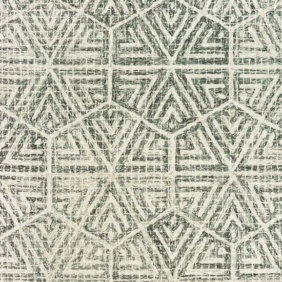 Gray And Ivory Wool Geometric Hand Tufted Area Rug Photo 7