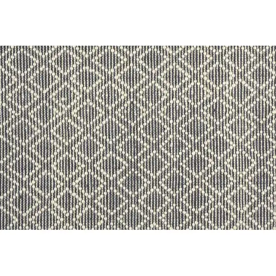 Gray And Ivory Wool Geometric Hand Woven Area Rug With Fringe Photo 9