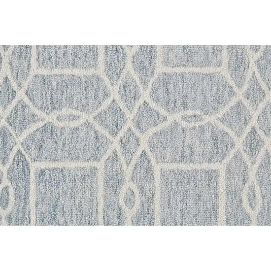 Gray And Ivory Wool Geometric Tufted Handmade Area Rug Photo 9