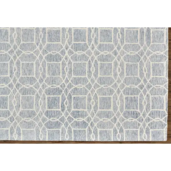 Gray And Ivory Wool Geometric Tufted Handmade Area Rug Photo 4