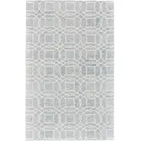 Photo of Gray And Ivory Wool Geometric Tufted Handmade Stain Resistant Area Rug