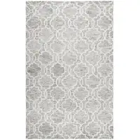 Photo of Gray And Ivory Wool Geometric Tufted Handmade Stain Resistant Area Rug