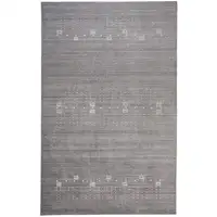 Photo of Gray And Ivory Wool Hand Knotted Stain Resistant Area Rug