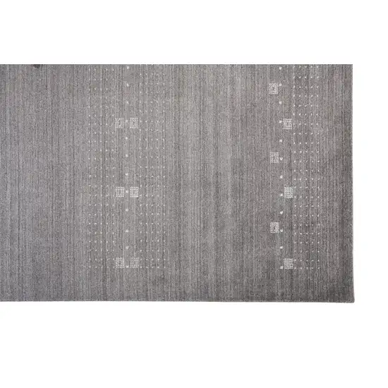 Gray And Ivory Wool Hand Knotted Stain Resistant Area Rug Photo 4