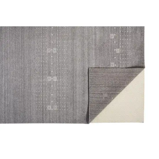 Gray And Ivory Wool Hand Knotted Stain Resistant Area Rug Photo 3