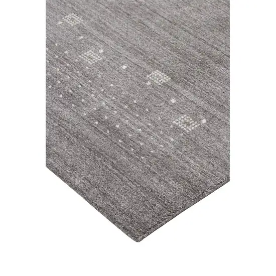 Gray And Ivory Wool Hand Knotted Stain Resistant Area Rug Photo 8