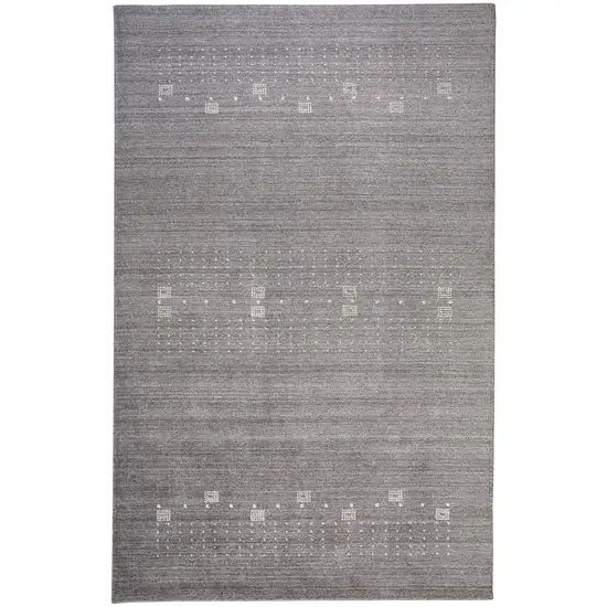 Gray And Ivory Wool Hand Knotted Stain Resistant Area Rug Photo 1