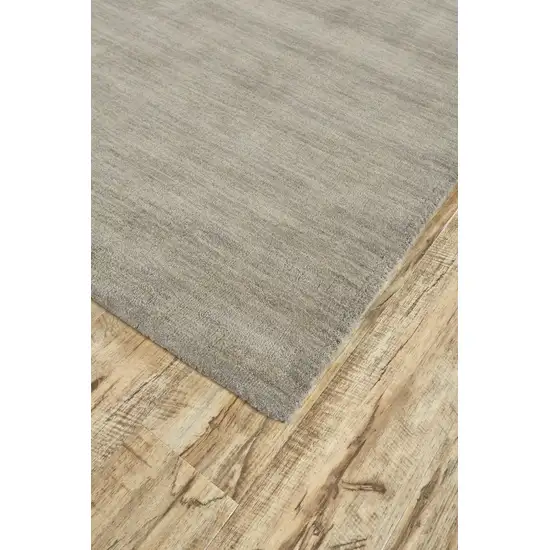 Gray And Ivory Wool Hand Woven Stain Resistant Area Rug Photo 5