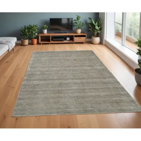 Gray and Ivory Wool Hand Woven Area Rug Photo 1