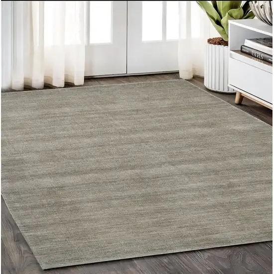 Gray and Ivory Wool Hand Woven Area Rug Photo 1