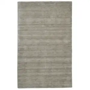 Photo of Gray And Ivory Wool Hand Woven Stain Resistant Area Rug