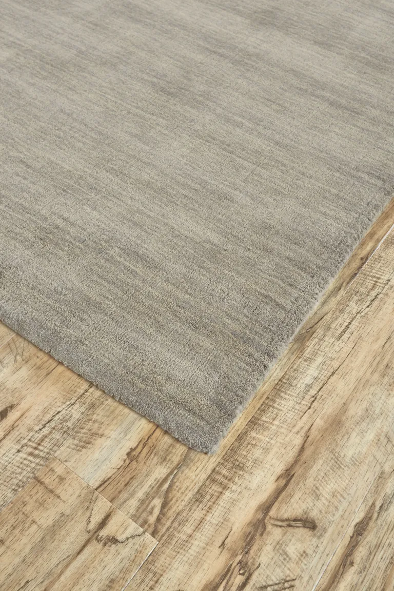 Gray And Ivory Wool Hand Woven Stain Resistant Area Rug Photo 5