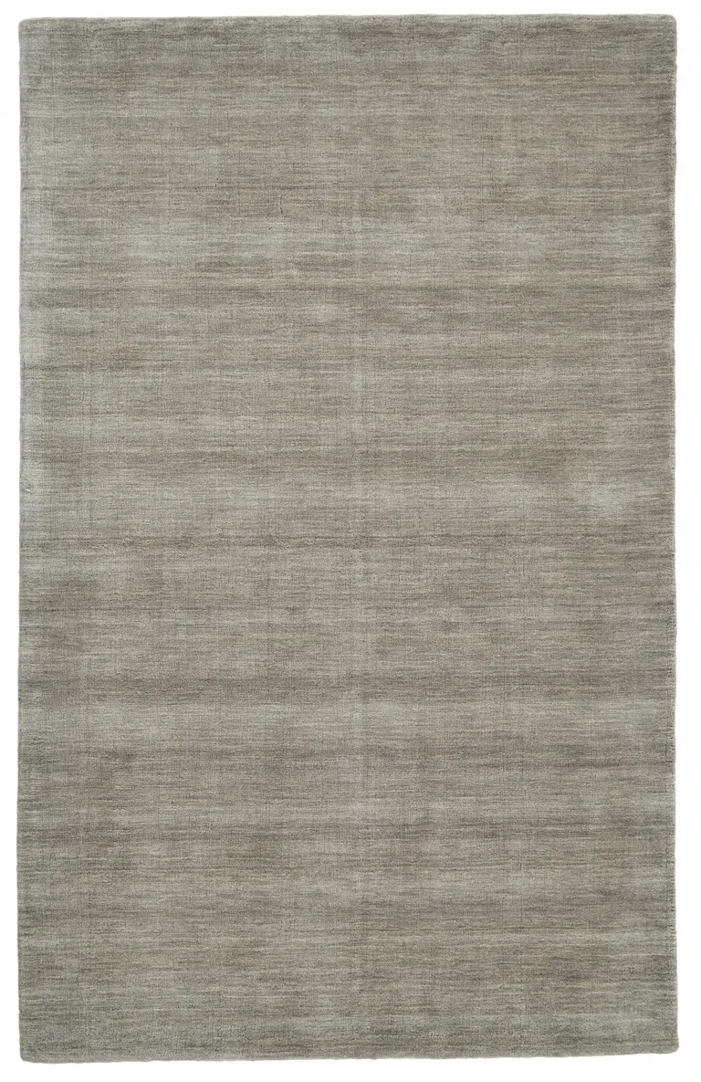 Gray And Ivory Wool Hand Woven Stain Resistant Area Rug Photo 1