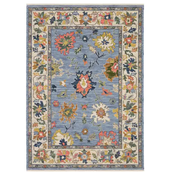 Gray And Light Gray Oriental Area Rug With Fringe Photo 6