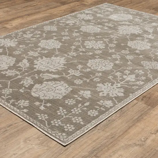 Gray And Light Gray Oriental Area Rug Photo 6