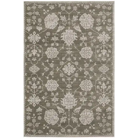 Gray And Light Gray Oriental Area Rug Photo 2