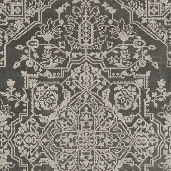 Gray And Light Gray Oriental Area Rug Photo 6