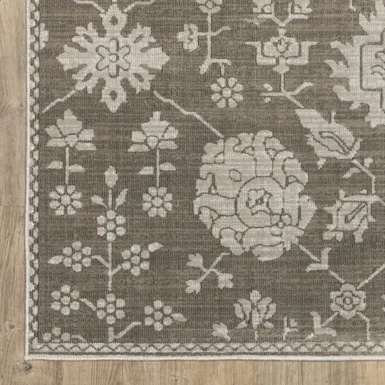 Gray And Light Gray Oriental Area Rug Photo 7