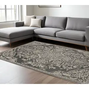 Photo of Gray And Light Gray Oriental Area Rug