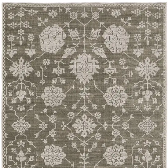 Gray And Light Gray Oriental Area Rug Photo 4