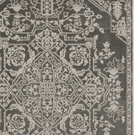 Gray And Light Gray Oriental Area Rug Photo 6