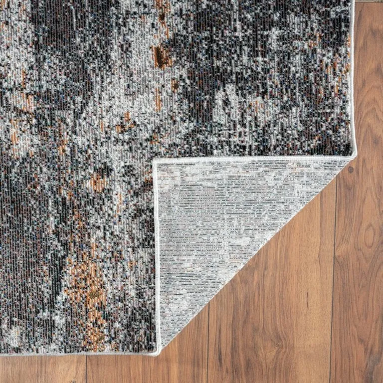 Gray And Orange Storm Area Rug Photo 3