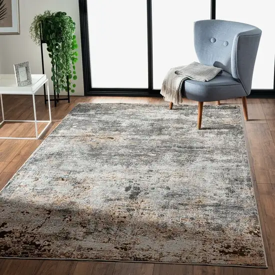 Gray And Orange Storm Area Rug Photo 7