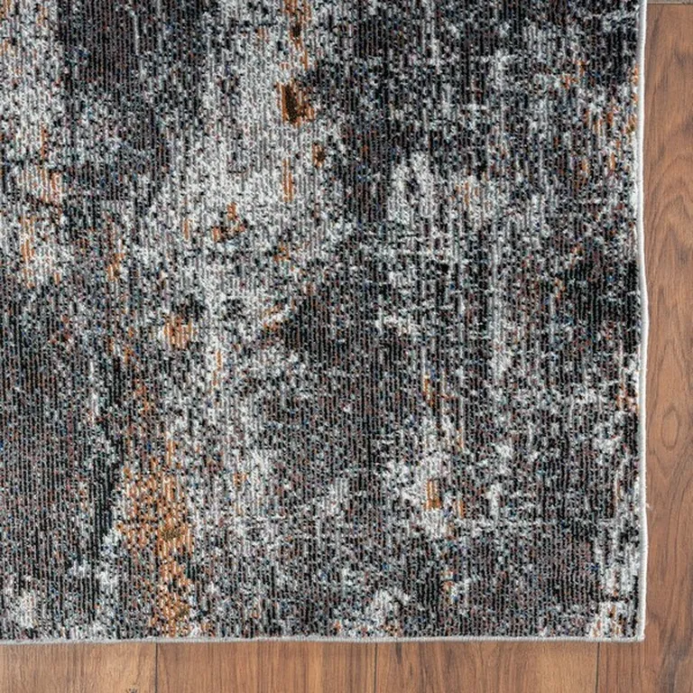 Gray And Orange Storm Area Rug Photo 4