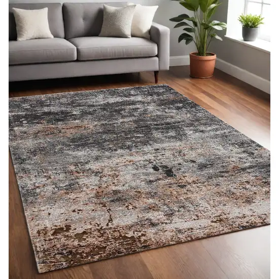 Gray And Orange Storm Area Rug Photo 1