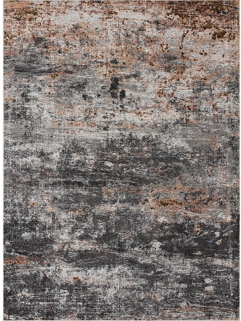 Gray And Orange Storm Area Rug Photo 1