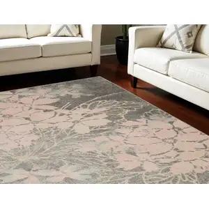 Photo of Gray And Pink Floral Area Rug