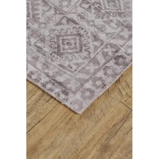 Gray And Purple Abstract Hand Woven Area Rug Photo 3